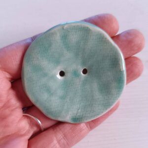 Botón 5cm con textura Verde Agua