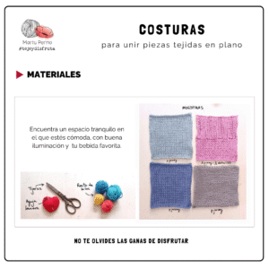 Mini curso - costuras para unir piezas tejidas en plano - materiales (1)